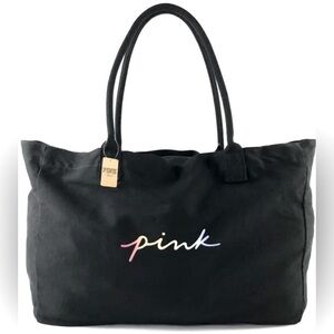 PINK Victoria's Secret Rainbow Logo Black Tote Bag - New with Tags!